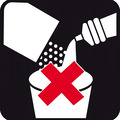 Symbol: Blanda inte med andra produkter