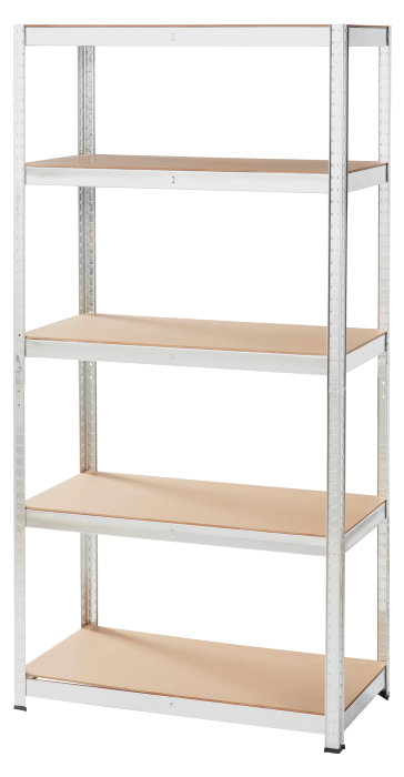Stålreol Galv. M/5 Hylder - 90 X 180 X 45 Cm