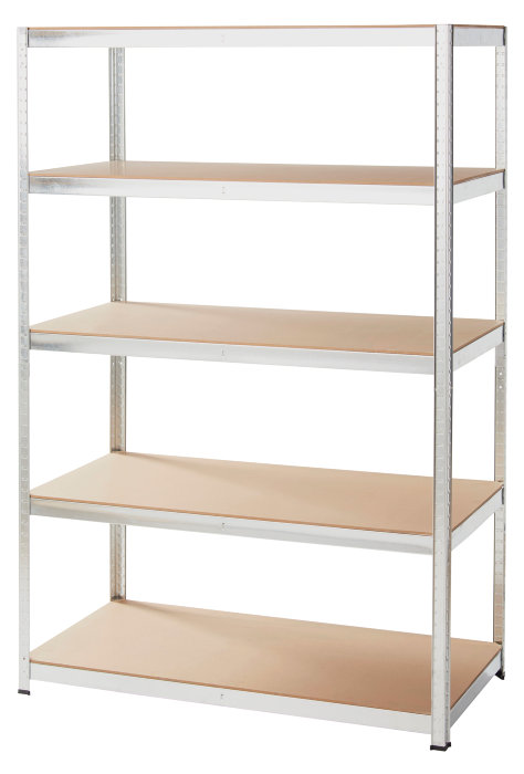 Stålreol Galv. M/5 Hylder - 120 X 180 X 60 Cm