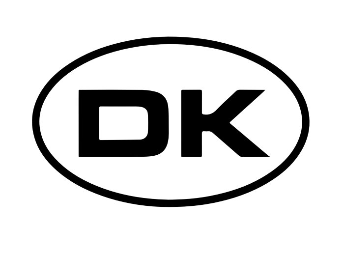Dk-klistermærke 14 X 9 Cm - Autozone