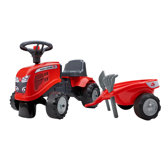 Falk Massey Ferguson Traktor M/trailer, Rive Og Skovl