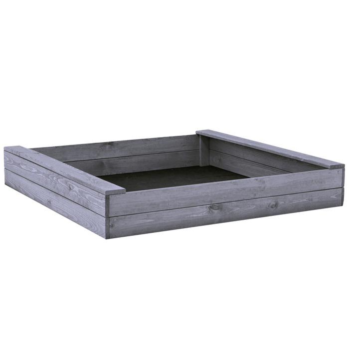 Sandkasse Grå Fyrretræ 120 X 120 Cm - Nordic Play