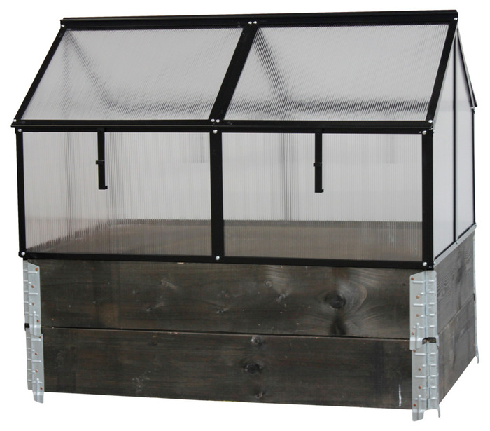 Drivhus 120 X 80 Cm Til Højbedsramme Sort