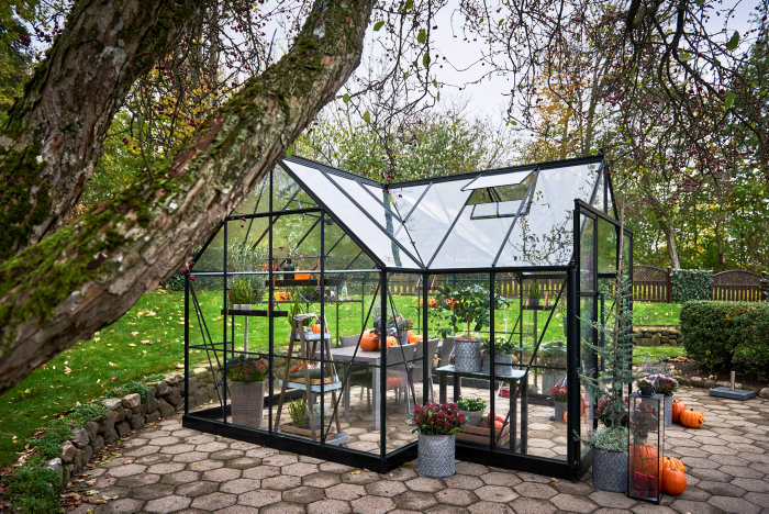Halls Garden Room Drivhus 12,9 M² - Sort