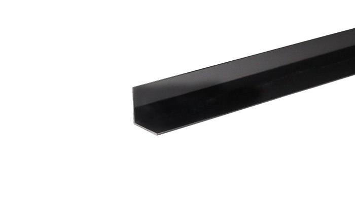 Vinkelliste i sort pvc - 25 x 25 mm x 2 meter | jem & fix