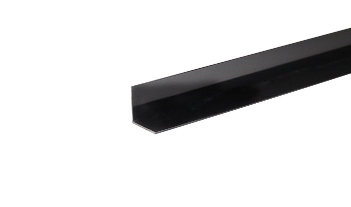 Vinkelliste Sort Pvc - 25 X 25 Mm X 1 M