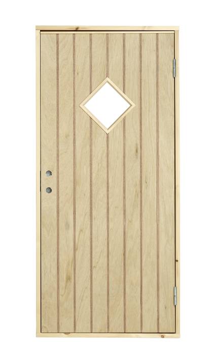 Udhusdør M/rude Højrehængt 94,8 X 205 Cm