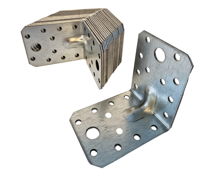 Vinkelbeslag Med Rib 70 × 70 × 55 Mm 20-pk.