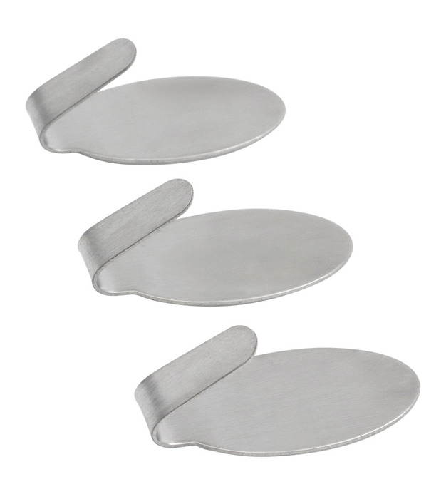 Krog Selvklæbende 35 Mm Børstet Stål 3 Stk.