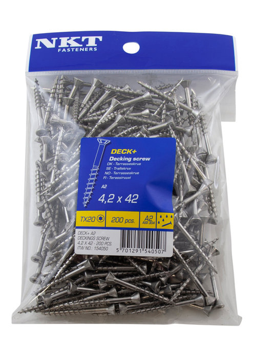 Nkt Fasteners Deck+ Terrasseskrue 4,2 X 42 Mm 200 Stk.