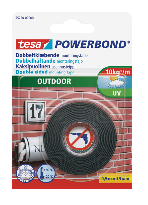 Tesa Powerbond Outdoor Monteringstape 19 Mm X 1,5 Meter
