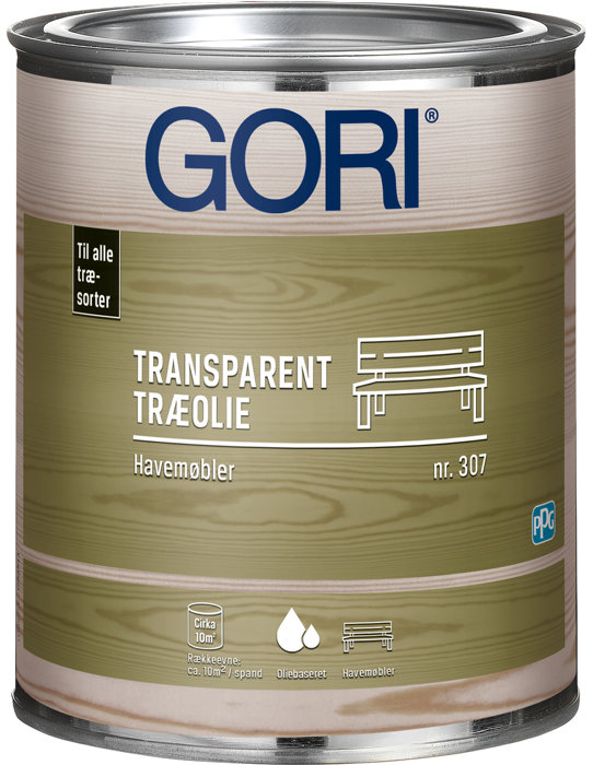 Gori 307 Transparent Træolie Til Havemøbler 0,75 Liter