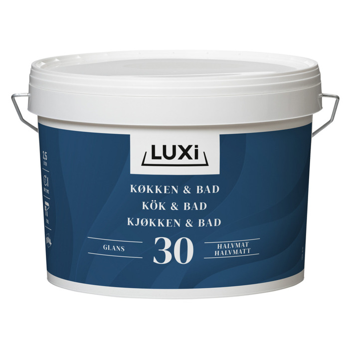 Vægmaling Køkken/bad Modehvid 2,5 Liter - Luxi