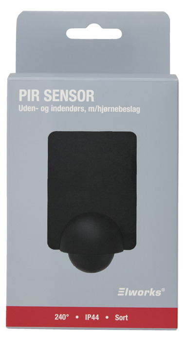PIR-sensor 240° indendørs/udendørs sort - Elworks | jem & fix