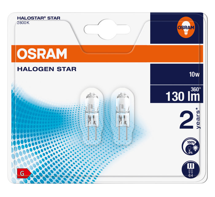 10x Osram G4 Halogen Stiftsockellampe 5W 10W 20W 12V klar Halostar
