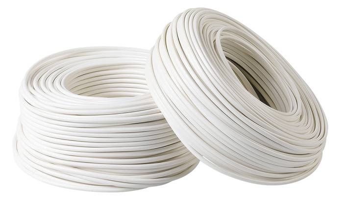 Ledning 100 M. 2 X 0,75 Mm². Rund Hvid