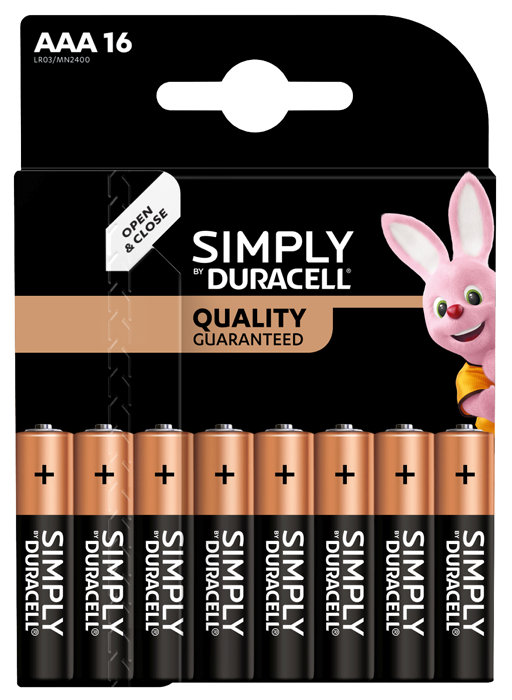 Duracell Simply Aaa Alkaline Batterier 16-pk.