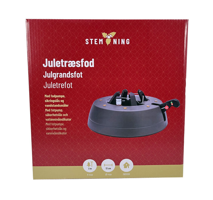 Juletrefot i plast med sikringslås og fotpumpe | jem & fix
