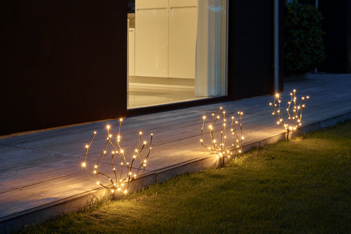 Pyntetrær med 40 LED-pærer H50 cm 3-pk.
