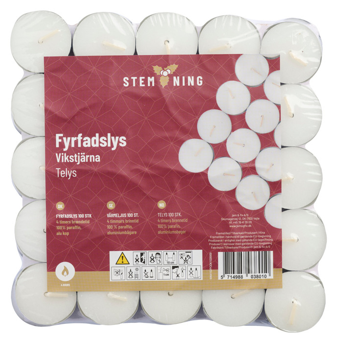 Telys Ø3,7 cm 100 stk.