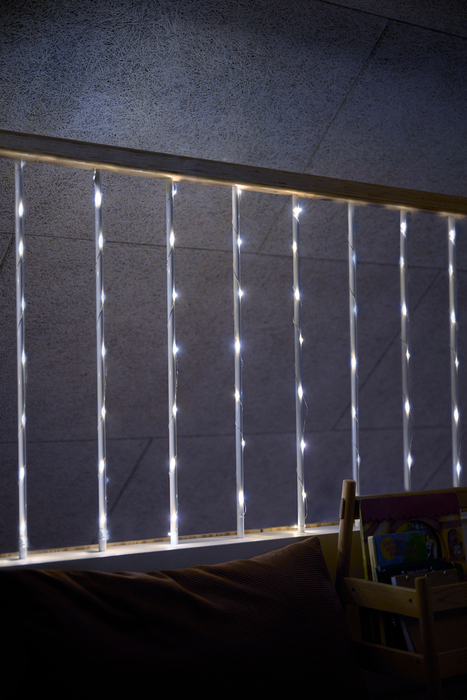 Lysslynge wire 100 Micro-LED m/timer hvit 9,9 meter