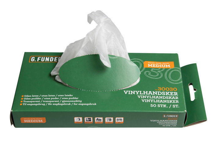 Vinylhansker str. M (50 stk)