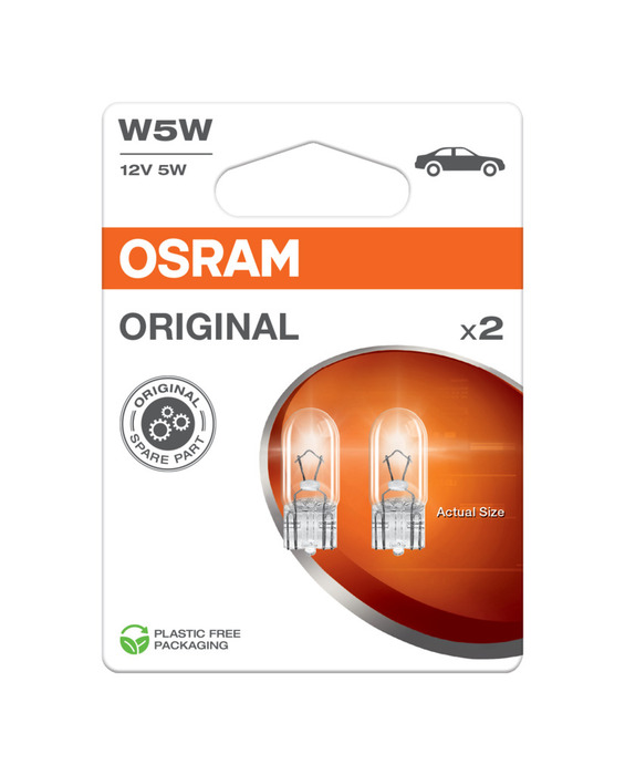 Osram lyspære til bil W5W - 2 stk.