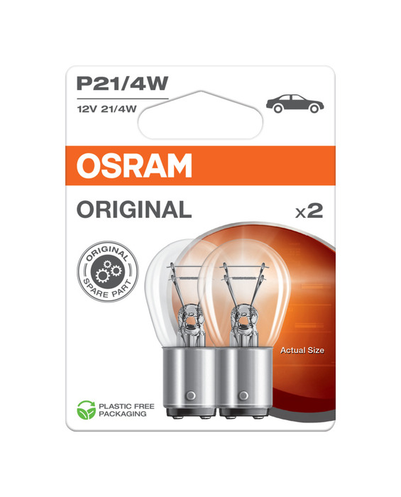 Osram lyspære til bil P21 W - 2 stk.