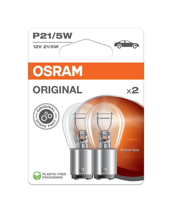 Osram lyspære til bil P21/5W - 2 stk.