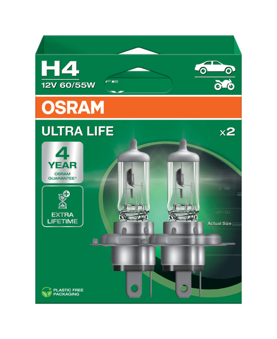 Osram frontlyktpære H4 Ultra Life 60/55 W
