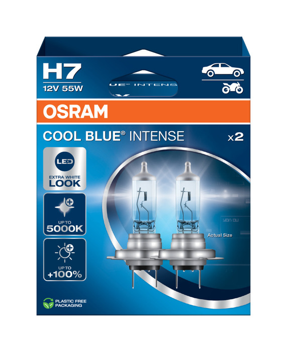 Osram bilpære H7 Cool Blue Intense - 2 stk.