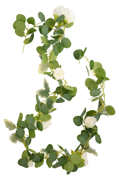 Kunstig blomsterranke hvit 210 cm