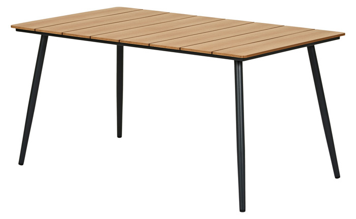 Hagebord Beijing svart/teak 148 x 85 cm - Sunlife®