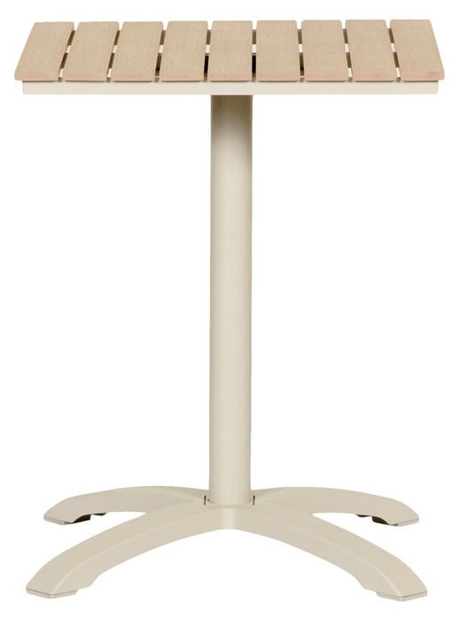 Kafébord Dover 58 cm alu/nonwood lys teak - Sunlife®