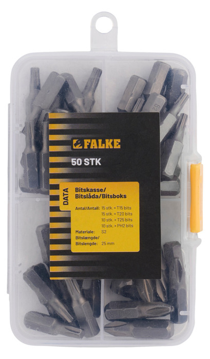 Falke bitseske torx og PH2 - 50 stk.