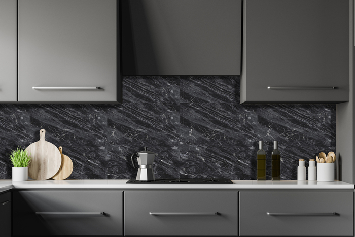 Kitchenline Kjøkkenplate Marmor Black 610 x 610 mm