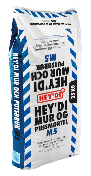 Hey'di Mur og pussmørtel M5 25 kg