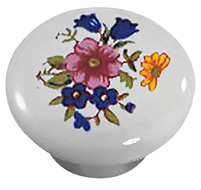 Knott porselen hvit deko 32 mm - 2 stk.