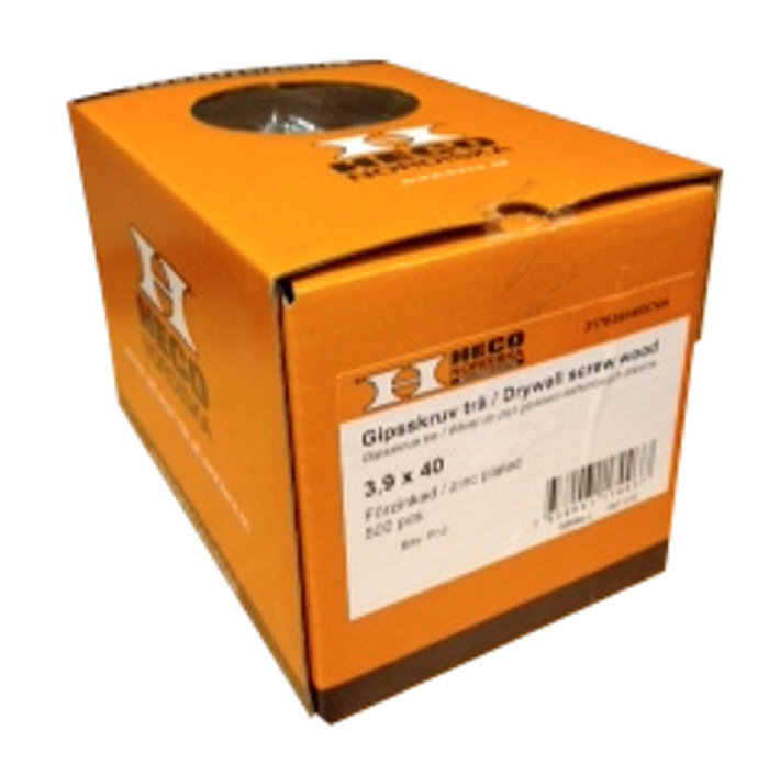 Gipsskrue 3,9 x 40 mm - 500 stk.