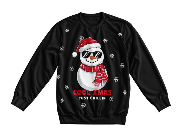Julegenser 'Cool Xmas' svart str. L