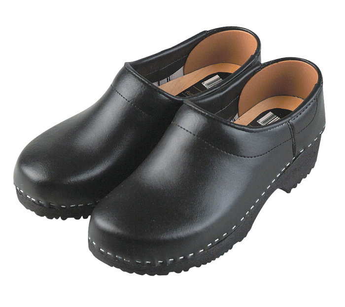 PU tresko med hælkappe str. 45