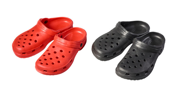 Clogs svart/rød str. 36-41