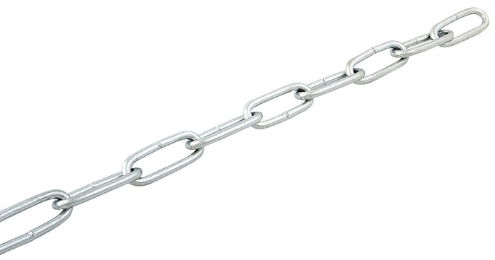 Langlenket kjetting 3 mm x 2 meter