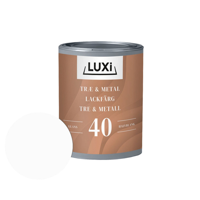 Tre- & metallmaling hvit 0,75 liter - Luxi