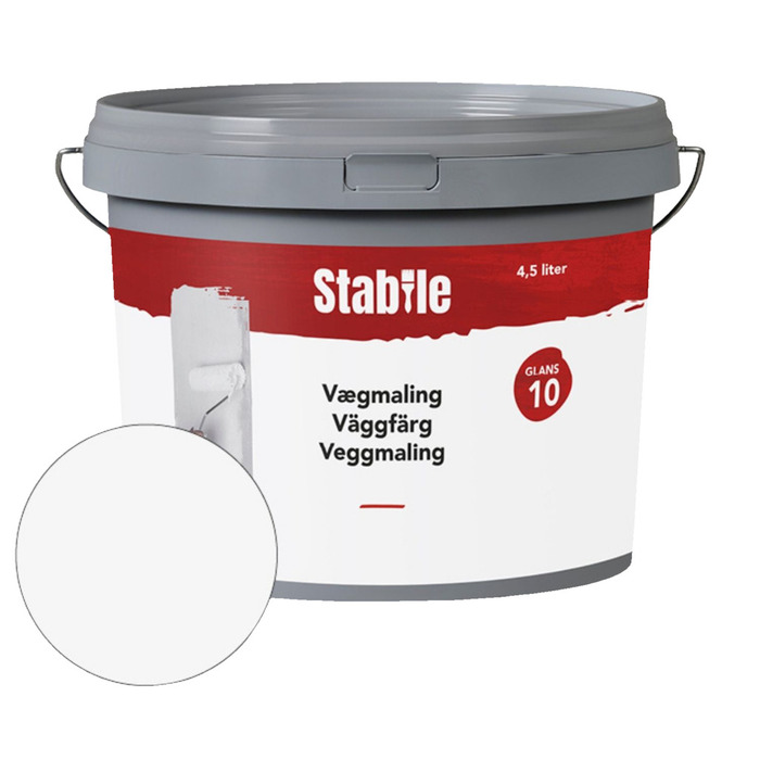 Veggmaling glans 10 hvit 5 liter - Stabile