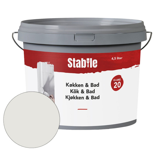 Veggmaling kjøkken/bad motehvit 5 liter Stabile