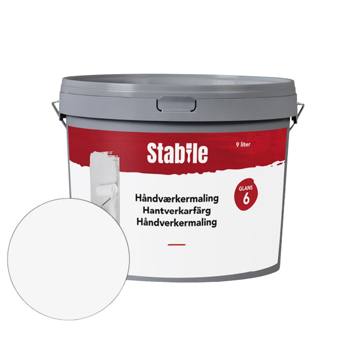 Håndverkermaling glans 6 hvit 10 liter - Stabile