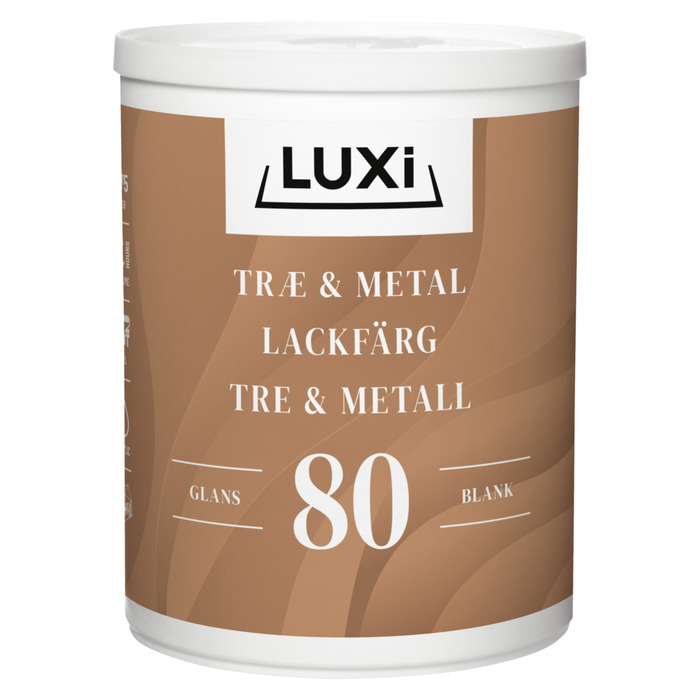 Tre- og metallmaling vannbasert hvit 0,75 l - Luxi