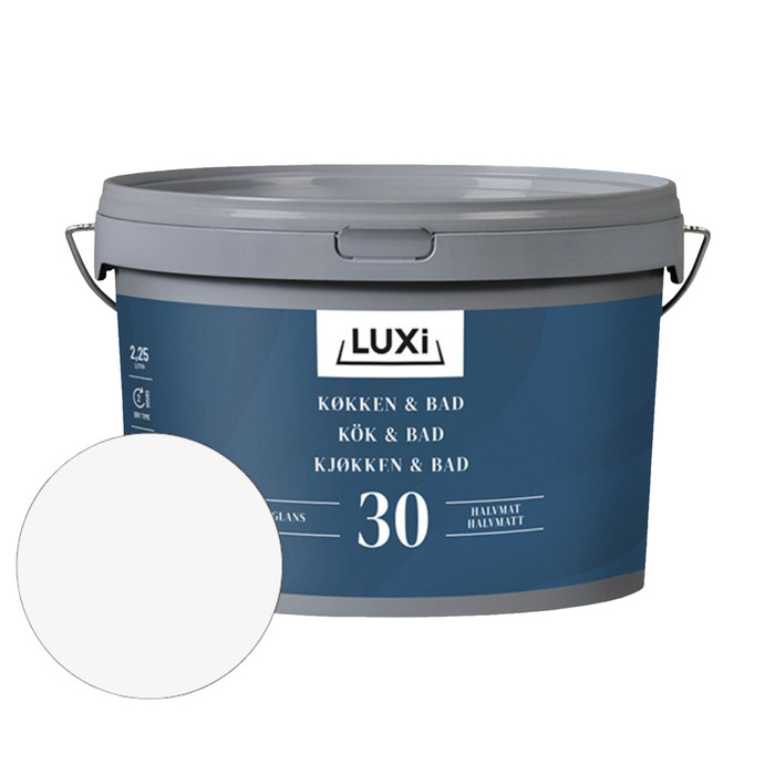 Kjøkken & Bad 30 veggmaling hvit 2,25 liter - Luxi