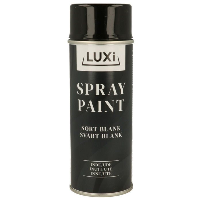 Spraymaling svart blank 400 ml - Luxi